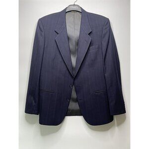 Man in Wool Navy Blue Pin Striped Blazer Pure Wool 44